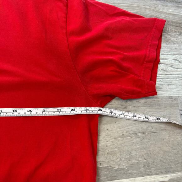 Tommy Jeans 1985 Embroidered Red Vintage Tee XL Distressed 90s Streetwear - Picture 10 of 10